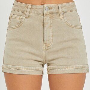 New never worn Risen Tan Denim Shorts
